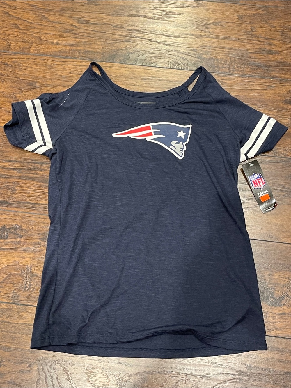 NFL New England Patriots Women's Navy Tee with Team Logo